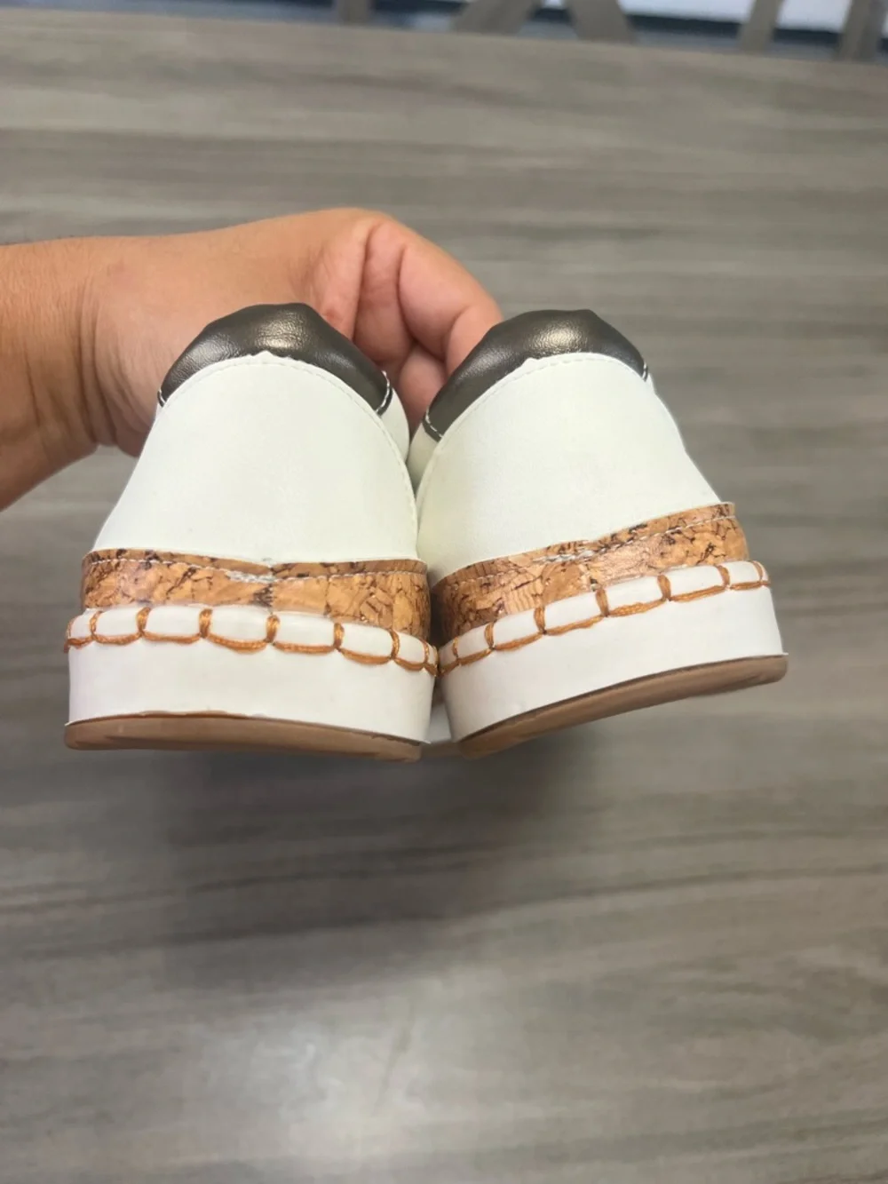 White Perforated Slip-On Espadrille with Striped Elastic Accent